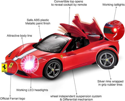 Rastar RC Car | Radio Remote Control Car 1/14 Scale Ferrari 458 Special A, Model Toy Car for Kids, Auto Open & Close, Red