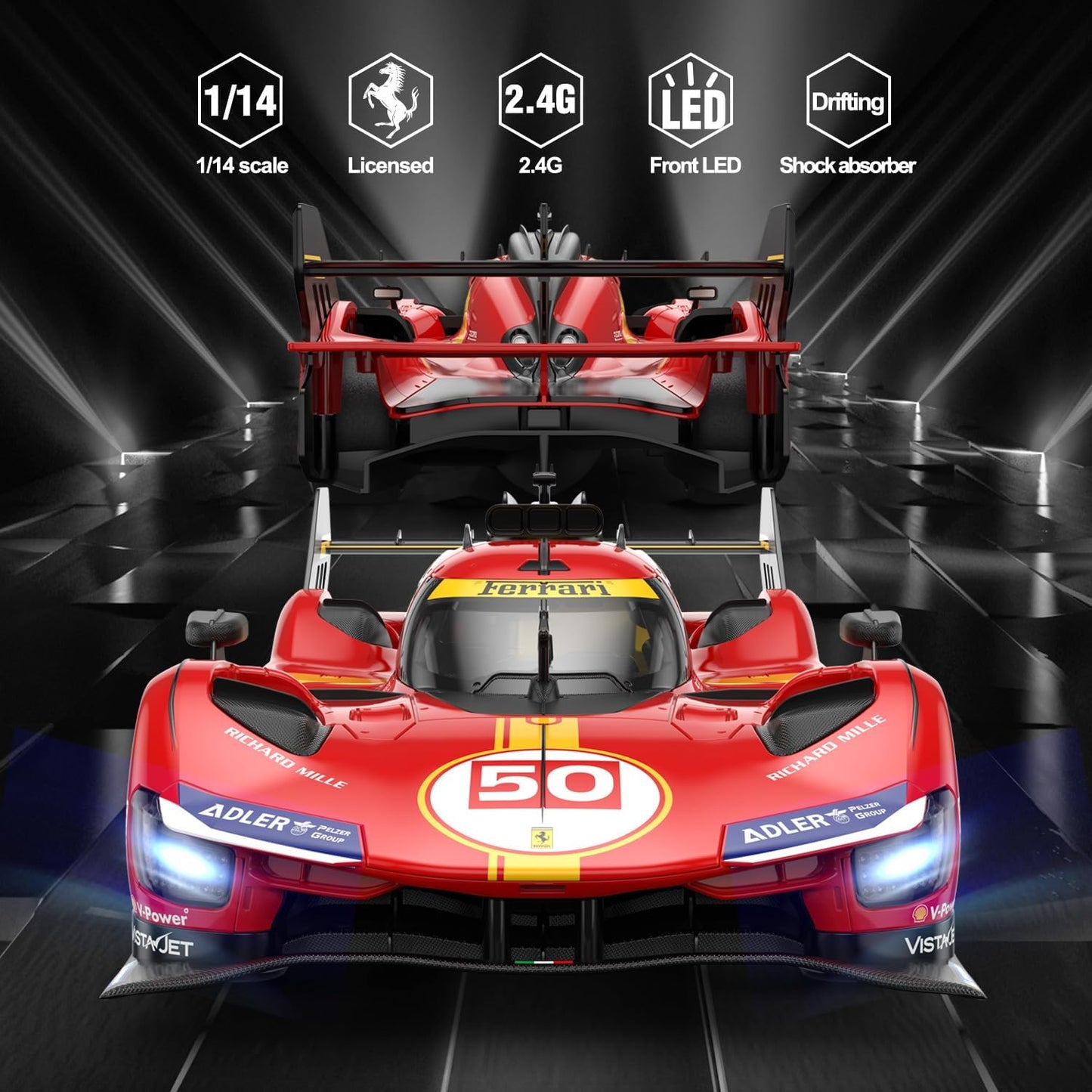 RASTAR RC Cars 1/14 Ferrari 499P Le Mans Hypercar Remote Control Sports Car Ferrari RC Drift Cars for Adults Ferrari Toy Car for Kids, 2.4G