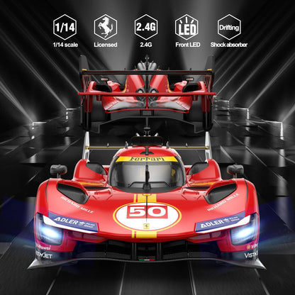 RASTAR RC Cars 1/14 Ferrari 499P Le Mans Hypercar Remote Control Sports Car Ferrari RC Drift Cars for Adults Ferrari Toy Car for Kids, 2.4G