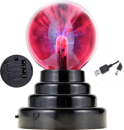 Plasma Ball Lightning Sphere | Battery & USB Powered | Nebula, Thunder Lightning for Parties,Science Decorations, Prop, Sensitive Lighting, Kids, Bedroom, Home and Gifts | Desktop Decoration