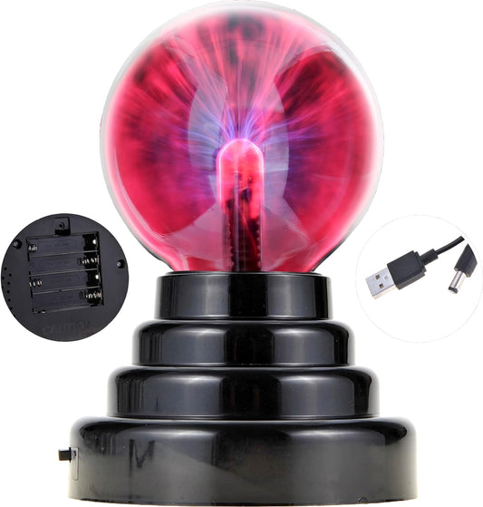 Plasma Ball Lightning Sphere | Battery & USB Powered | Nebula, Thunder Lightning for Parties,Science Decorations, Prop, Sensitive Lighting, Kids, Bedroom, Home and Gifts | Desktop Decoration