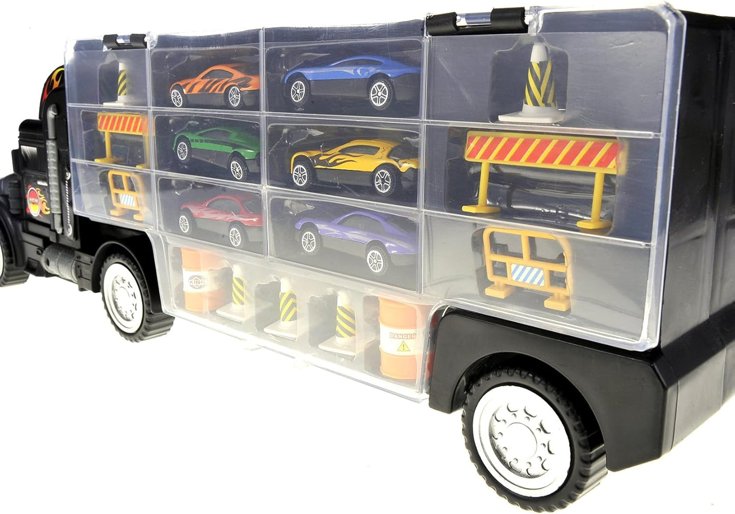 Transport Truck Car Carrier, Easy to Carry Truck with Mini Vehicle Storage and Accessories