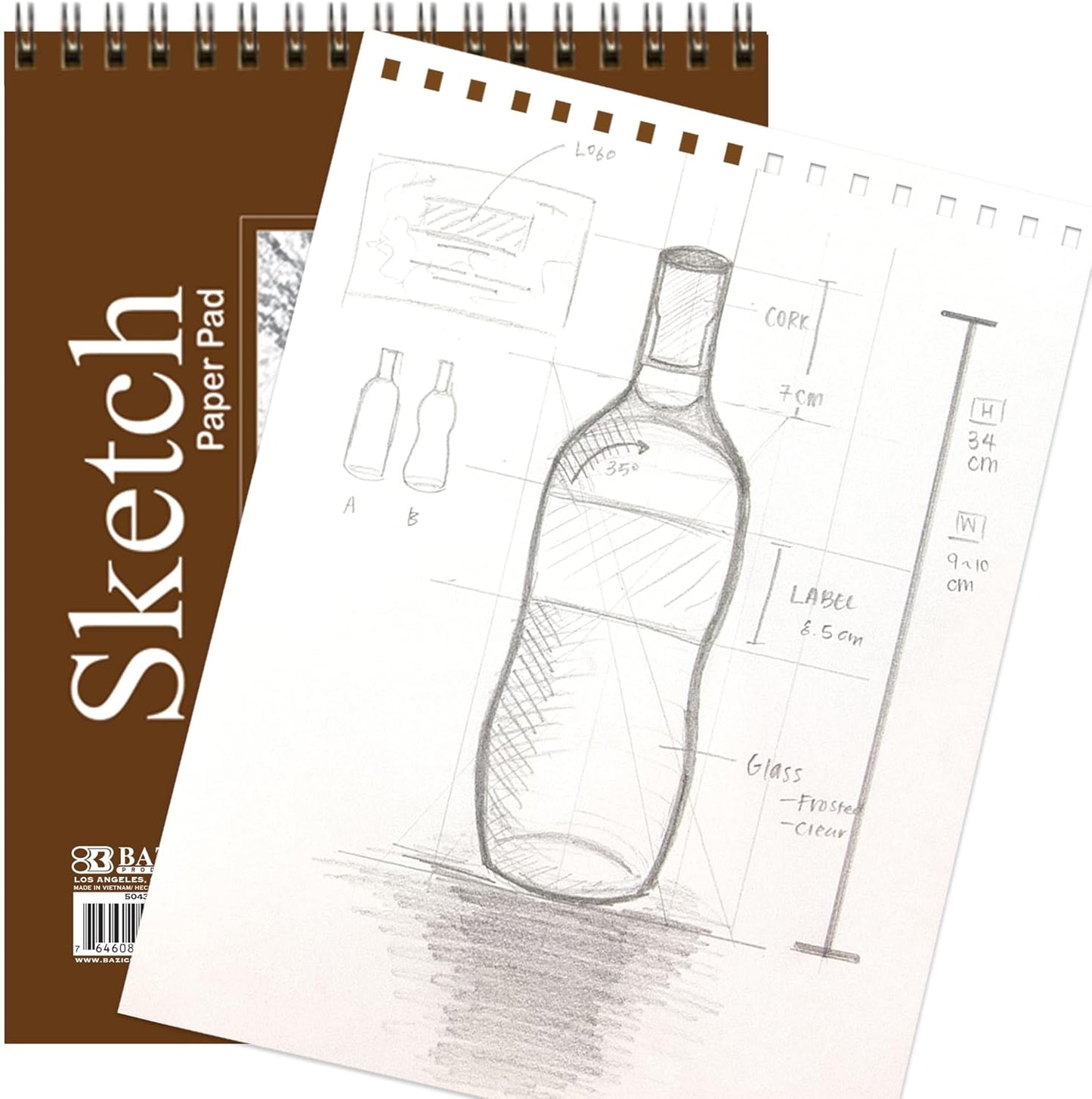 Sketch Pad 50 Sheet 6" X 8", Top Bound Spiral Sketchbook Drawing Pads, Sketching Paper Coloring Book for Artist School, 1-Pack