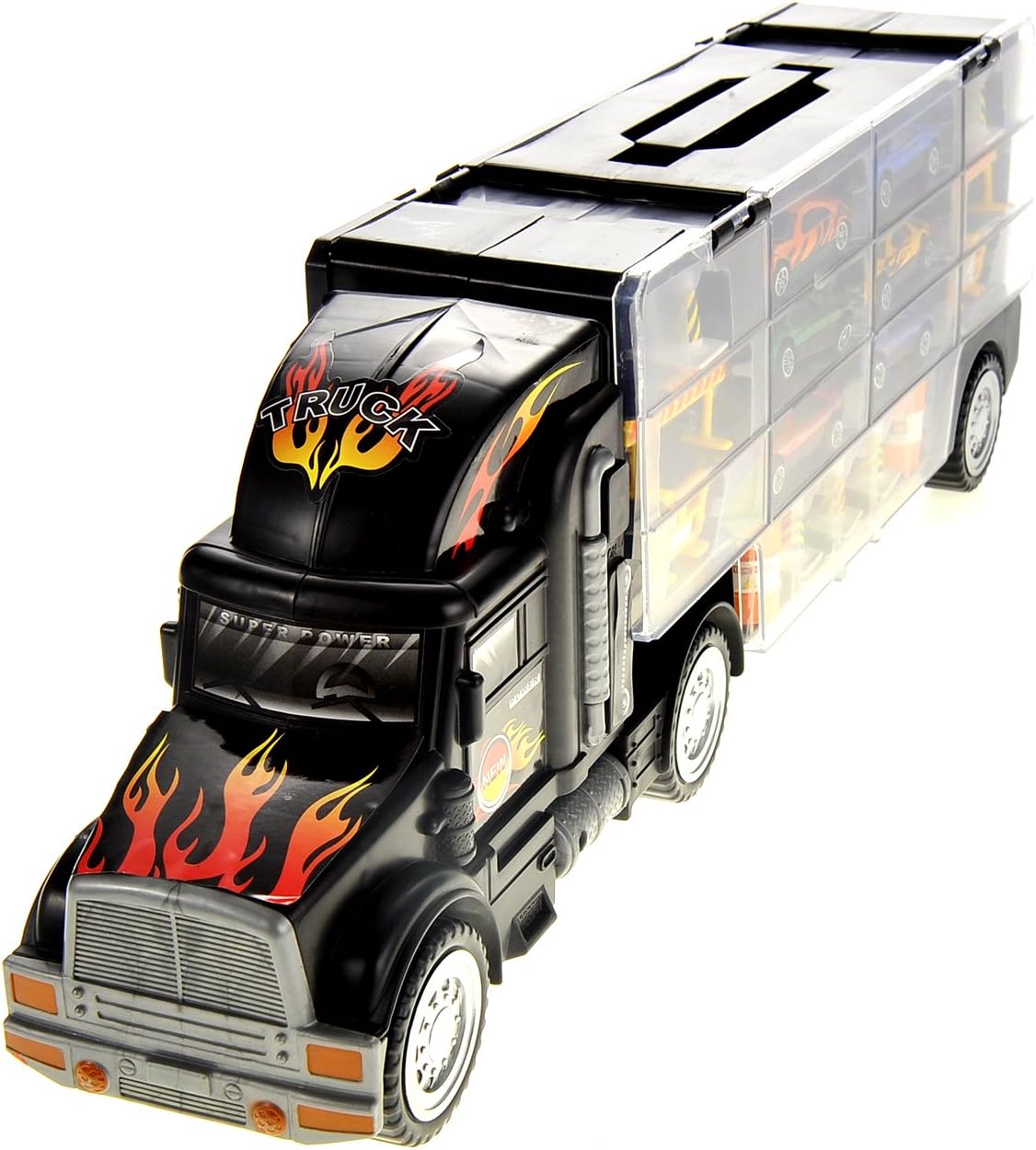 Transport Truck Car Carrier, Easy to Carry Truck with Mini Vehicle Storage and Accessories