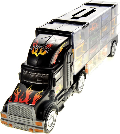 Transport Truck Car Carrier, Easy to Carry Truck with Mini Vehicle Storage and Accessories