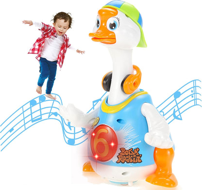 PowerTRC Baby Toy Dance Musical Duck Toy - Walking Goose Singing Dancing Toys for Toddlers 1-3 Hip-Hop Cool Birthday Toy