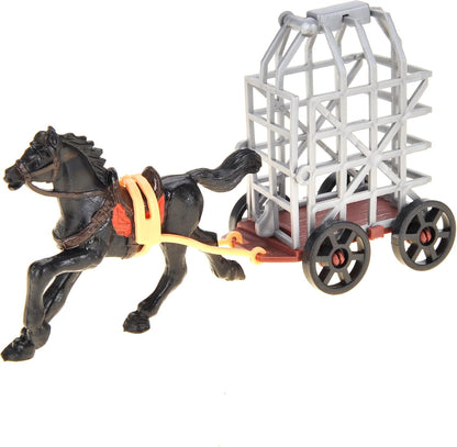 Roman Era Kingdom Action Figures with Toy Armys, Knights, Horse, Castle, Treasure Chests, Catapult and Figurines Playset for Kids