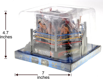 32 Pcs Wrestling Toys for Kids, Wrestler Play Set with 2 Wrestle Rings Style, 12 Super Wrestlers, Many Realistic Accessories, Toy Figures Cake Topper Birthday Party Decoration Play Set Gift