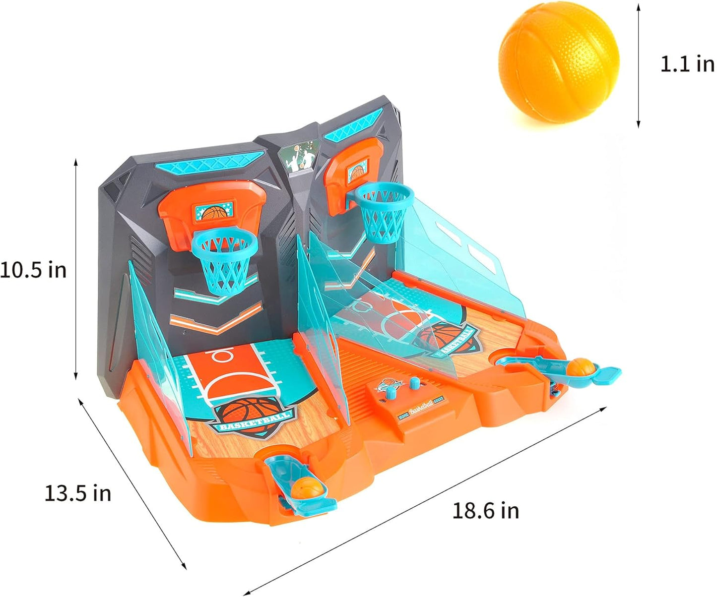 Large Desktop Basketball Arcade Toy Fun for Kids & Adults 2-Player Action, Indoor Shooting Game For Parties, Novelty Toy (19" x 14"), Basketball Game With Scores For Boys And Girls Ages 3 4 5 6 7 8