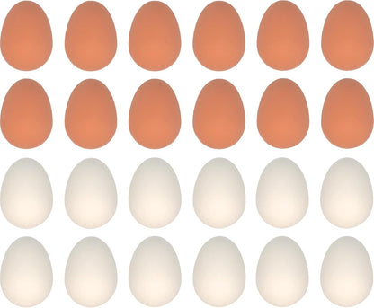 24 Pcs Bouncy Rubber Eggs Toys, 2.16 inches Fake Bouncing Eggs for DIY Easter, Realistic Lifelike Pretend Play Food Funny Party Favors Bulk Fetch Pet Toys