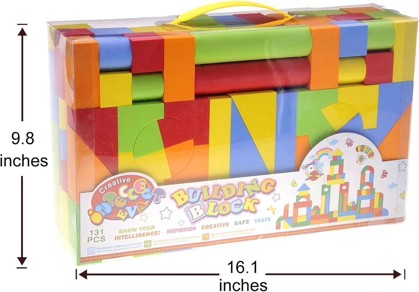 PowerTRC Foam Blocks for Toddler 1-3, 131 Pieces EVA Soft Building Blocks for Boys Girls, Baby Bath Early Learning Stacking Toys Gifts for Kids 18+ Months