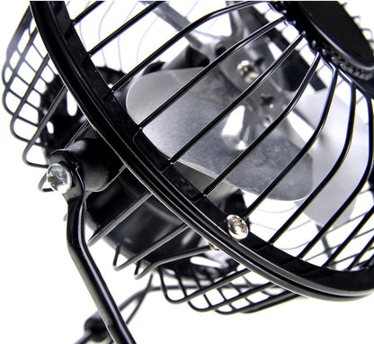 Mini USB Table Desk Personal Fan (Metal Design, Quiet Operation 3.9' USB Cable, High Compatibility)
