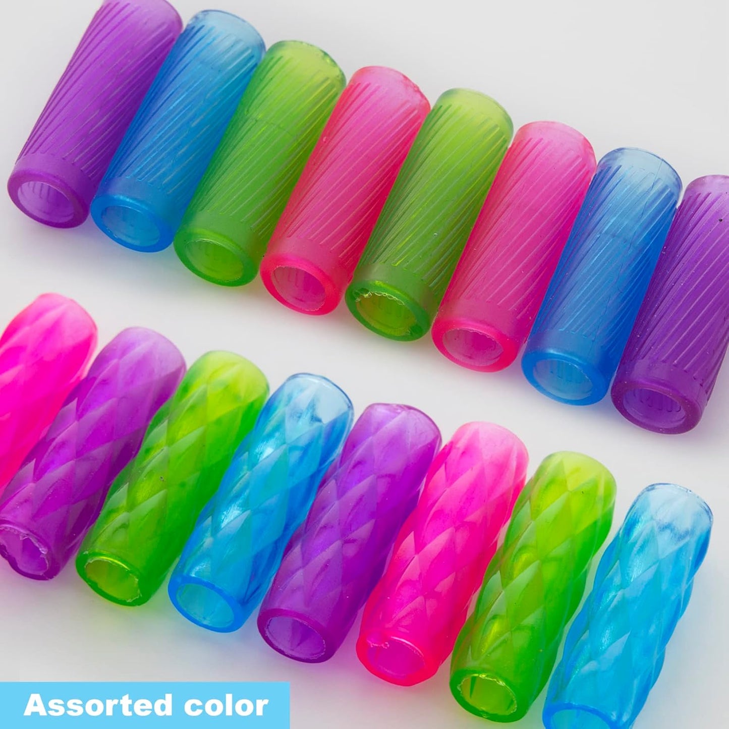 Assorted Color Gel Pencil Grip Pen Grip, Finger Grip Pencil Holder, Style May Vary (8/Pack), Pack of 1