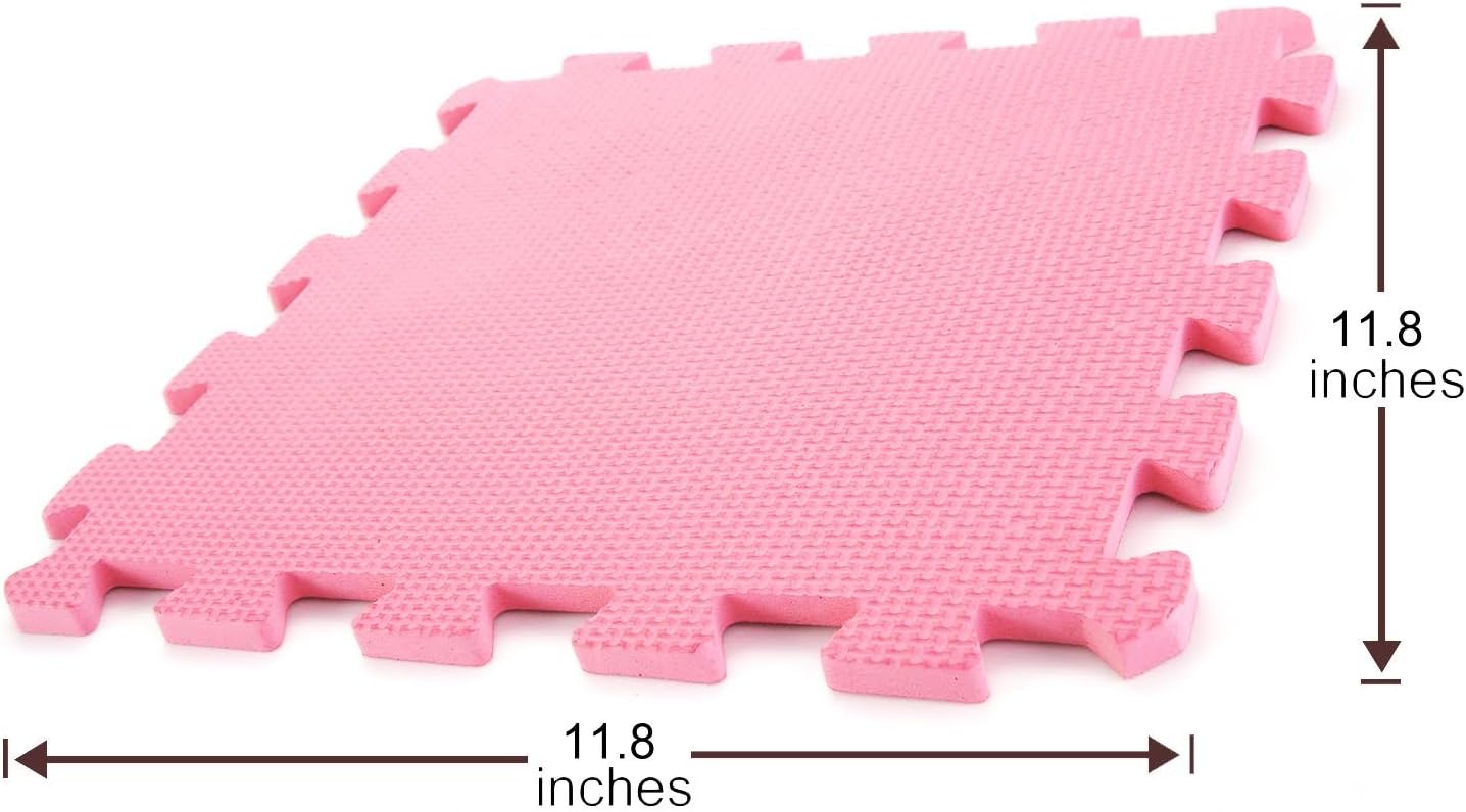 10-Piece Interlocking Floor Mats, Exercise Mat, Safety Play Floor Mat for Kids Tiles Cushions Soft Interlocking Exercise mats Garage Flooring Protector (10 Square Ft)