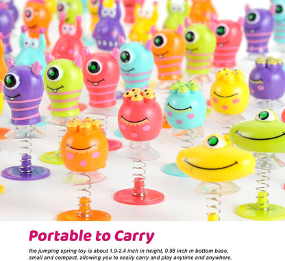 60 Pcs Jumping Popper Toys Big Eye Monster Spring Launchers Pop Up Bouncing Party Favors for Toddlers Birthday Bulk Goodie Bags Stuffers, School Prizes Classroom Rewards Gifts Bag Toys