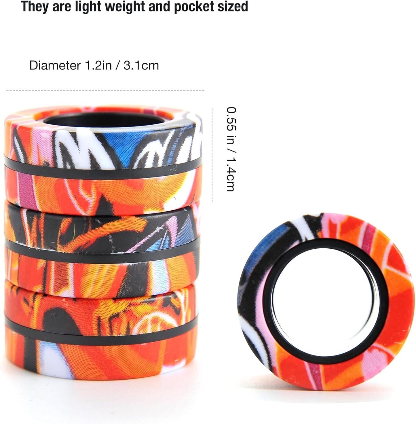 3 Pcs Magnetic Rings Fidget Toy for Adults and Kids | Magnet Spinner for ADHD, OCD, Anxiety Relief/Autism Therapy | Great for Teen Boys