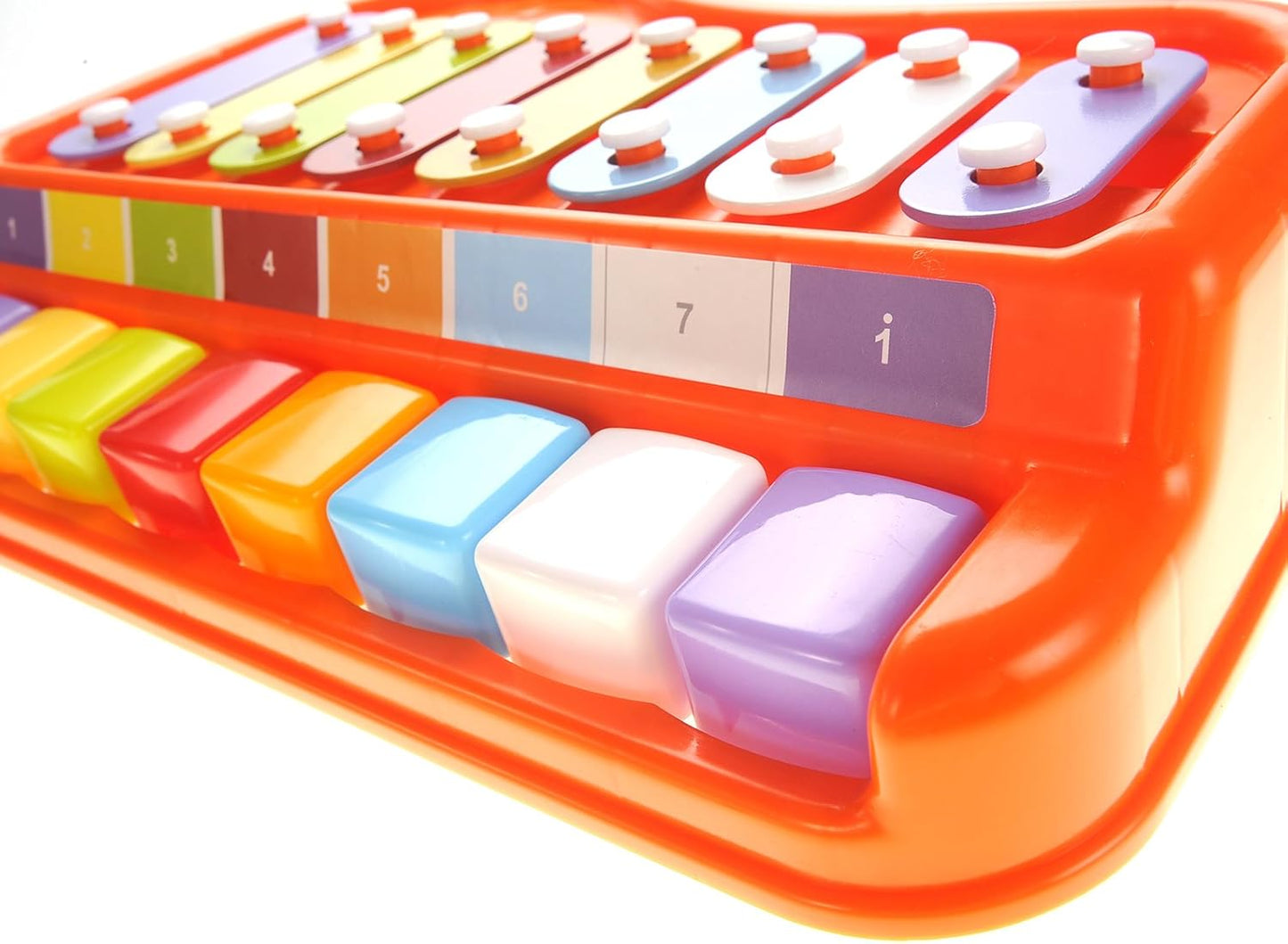 2in1 Large 12" X 8" Baby Piano Xylophone Toy for Toddlers – Large Piano Toy Musical Instrument with 8 Key Scales, Preschool Learning Educational Toy for Kids Boys and Girls