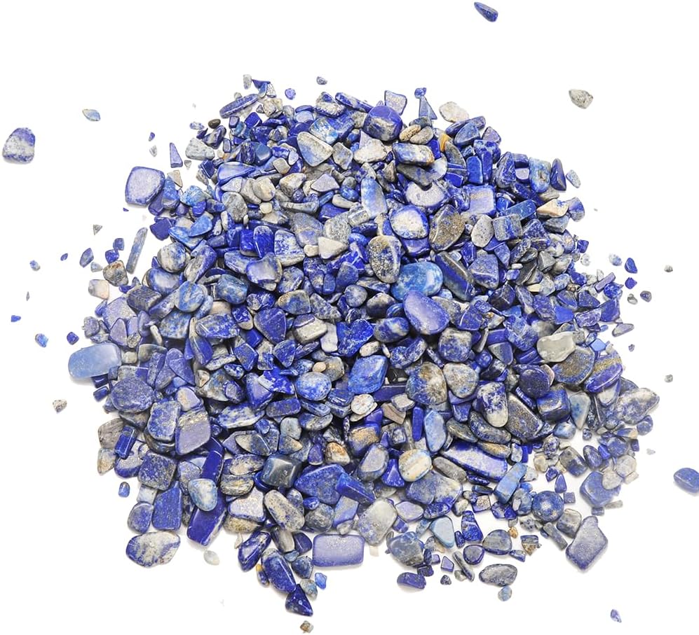 Crystals Gem Stones Decorative Rocks for Vase, Tumbled Turquoise Crystal Chips Bulk Healing Stones Fish Tank Gravel Filler Vase Filler Plants Decor 1 lb