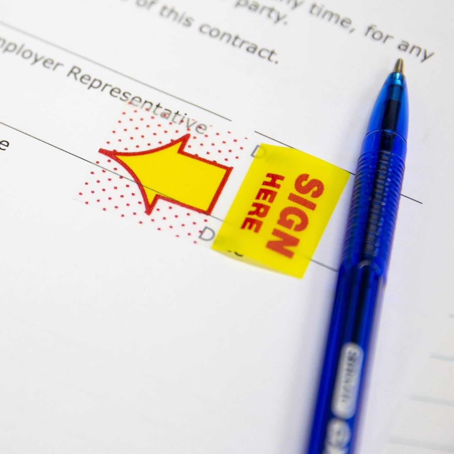 Neon Page Markers Dispensers 1x1.7 Sign Here Neon Colored PET Arrow Flag Index Tabs, Page Bookmarks File Tab (50 Flags/Pack), 1-Pack