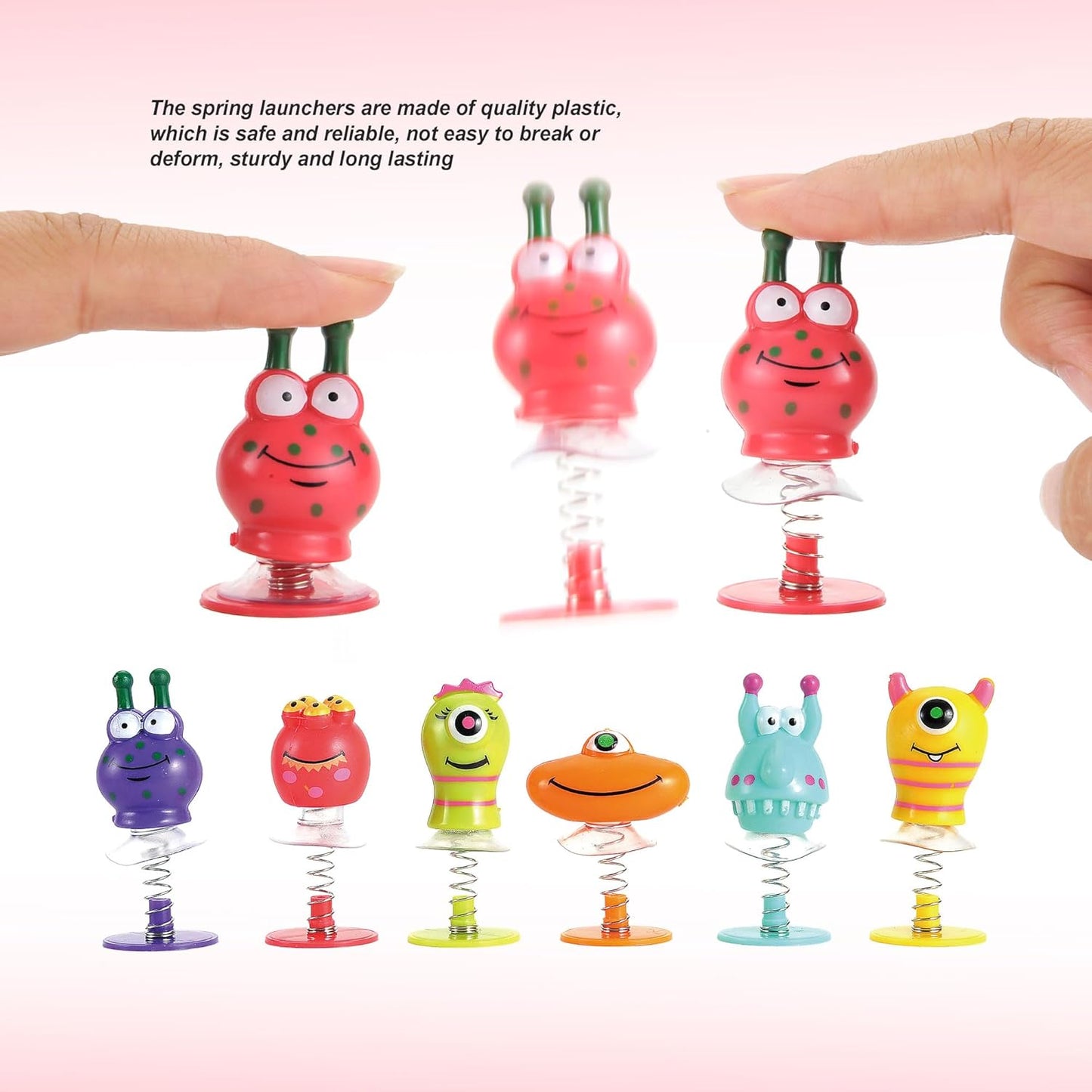 60 Pcs Jumping Popper Toys Big Eye Monster Spring Launchers Pop Up Bouncing Party Favors for Toddlers Birthday Bulk Goodie Bags Stuffers, School Prizes Classroom Rewards Gifts Bag Toys