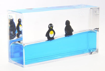 Liquid Penguin Paperweight | Surfing Sea Creatures | Calming and Relaxing Toy | Autism Toys | Children Activity | Desk Toys (2 Packs)