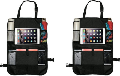 2 Packs Car Backseat Organizer | Car Seat Back Protectors With Storage Pockets And Clear Tablet Holder | Organize Travel Accessories And Bottle Drinks