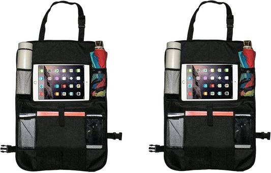 2 Packs Car Backseat Organizer | Car Seat Back Protectors With Storage Pockets And Clear Tablet Holder | Organize Travel Accessories And Bottle Drinks