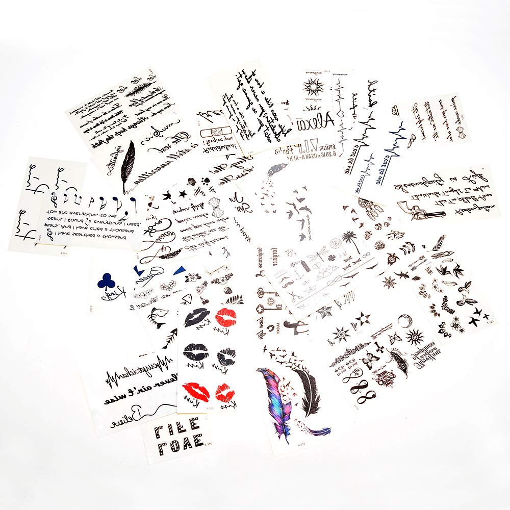 PowerTRC 30 Sheets Temporary Tattoo for Men and Women, Hundreds of Variety Tattoo Designs, Realistic Waterproof Fake Tattoos Stickers For Kids and Adults