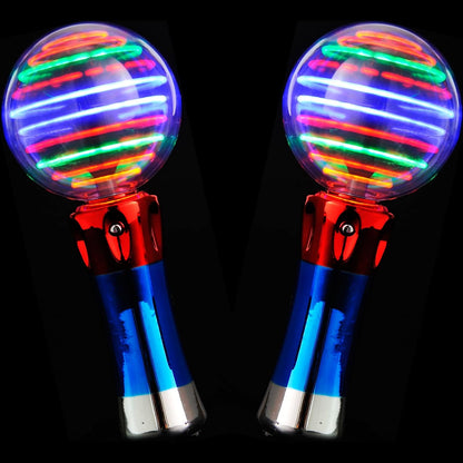 Light Up Magic Wand Toy for Kids, Spinning and Flashing LED Wand Light Show, Fun Gift, Party Favors, Classroom Rewards Or Birthday Parties, Autism Sensory Toys