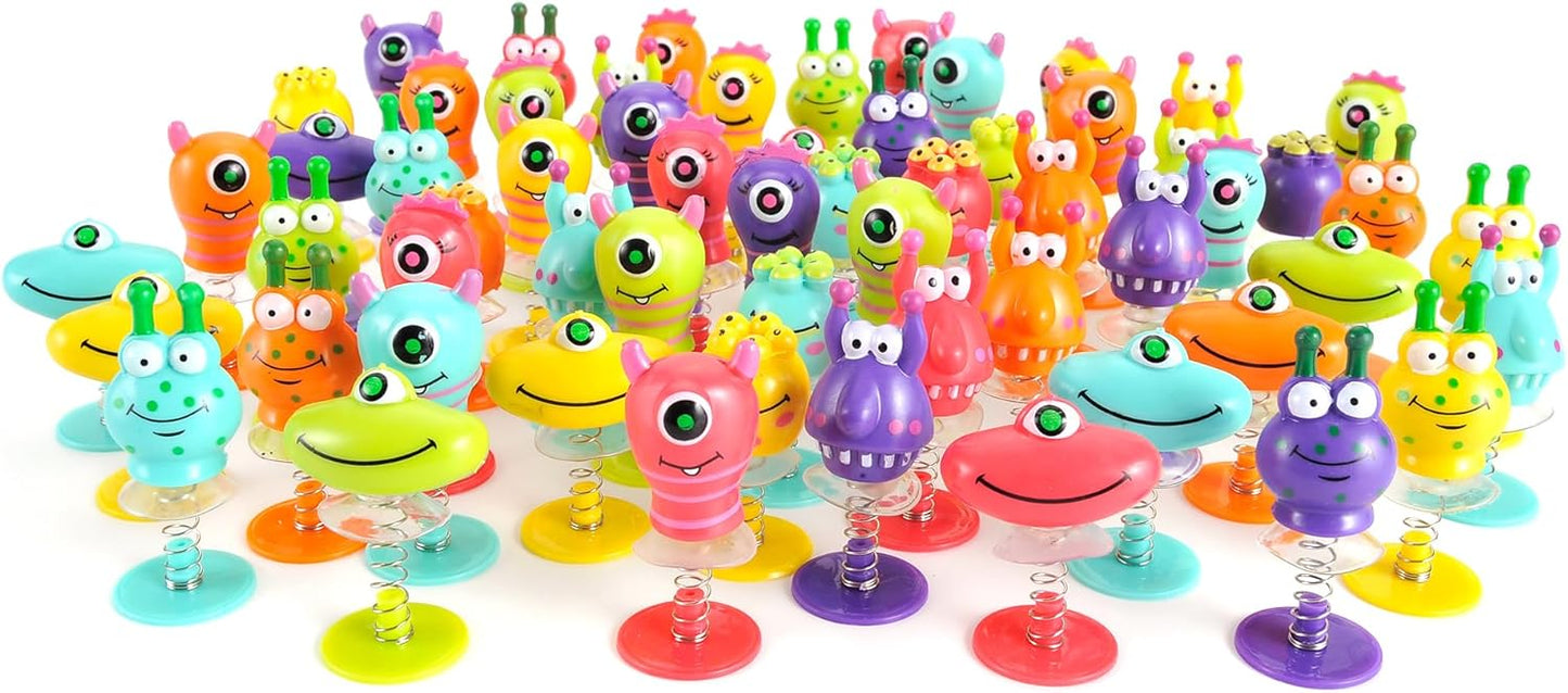 60 Pcs Jumping Popper Toys Big Eye Monster Spring Launchers Pop Up Bouncing Party Favors for Toddlers Birthday Bulk Goodie Bags Stuffers, School Prizes Classroom Rewards Gifts Bag Toys