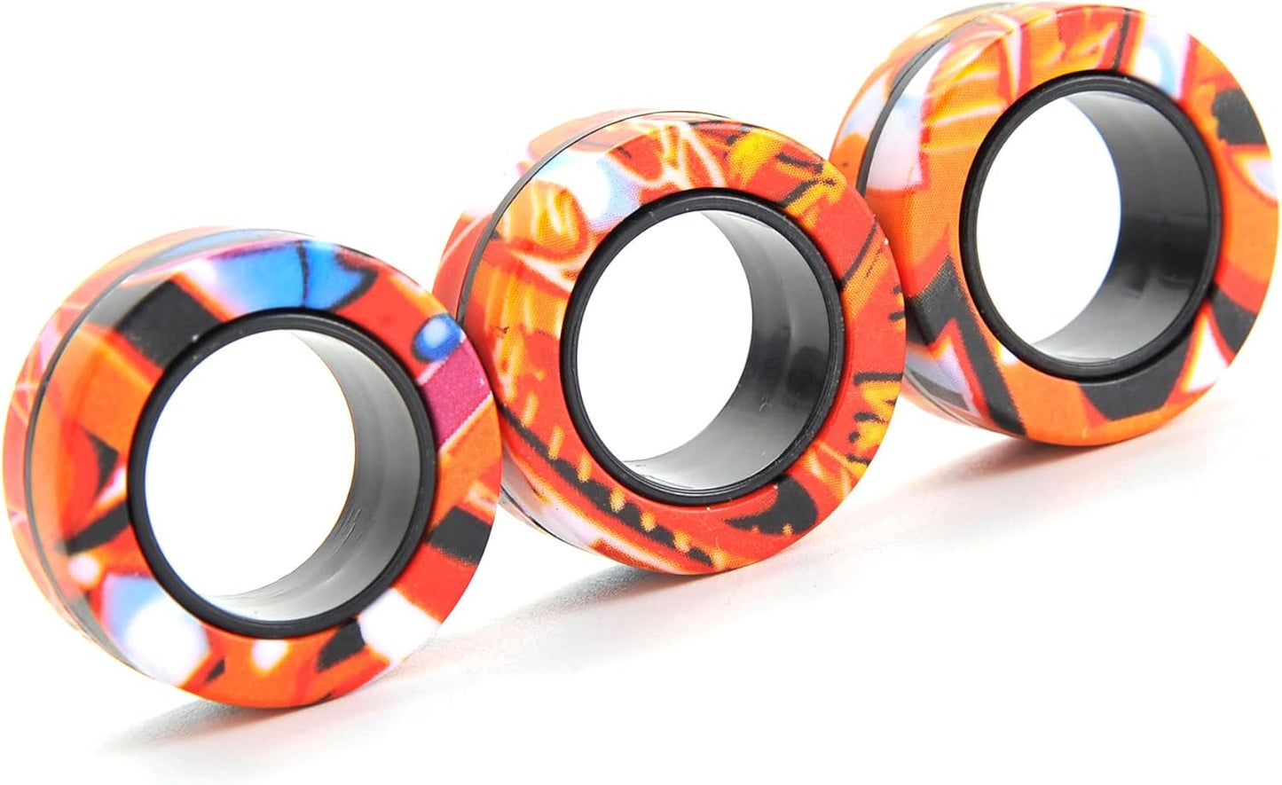 3 Pcs Magnetic Rings Fidget Toy for Adults and Kids | Magnet Spinner for ADHD, OCD, Anxiety Relief/Autism Therapy | Great for Teen Boys