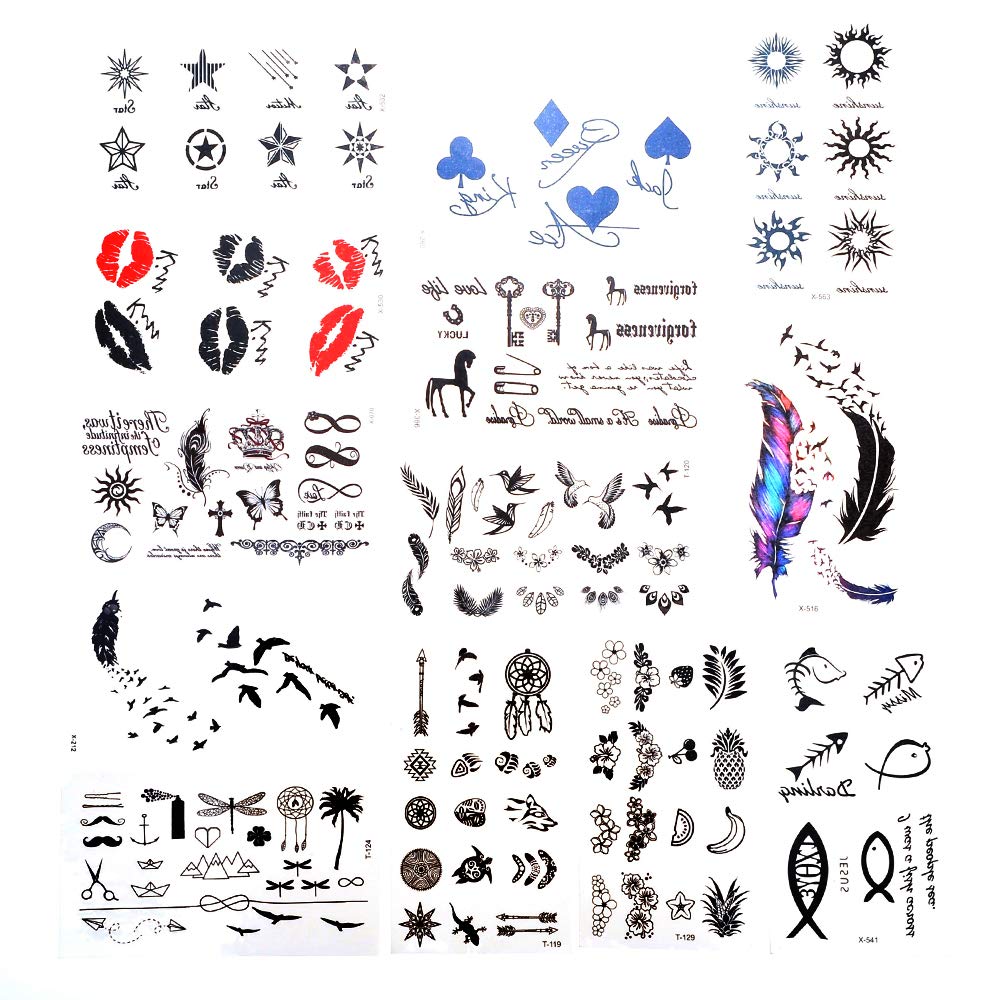 PowerTRC 30 Sheets Temporary Tattoo for Men and Women, Hundreds of Variety Tattoo Designs, Realistic Waterproof Fake Tattoos Stickers For Kids and Adults