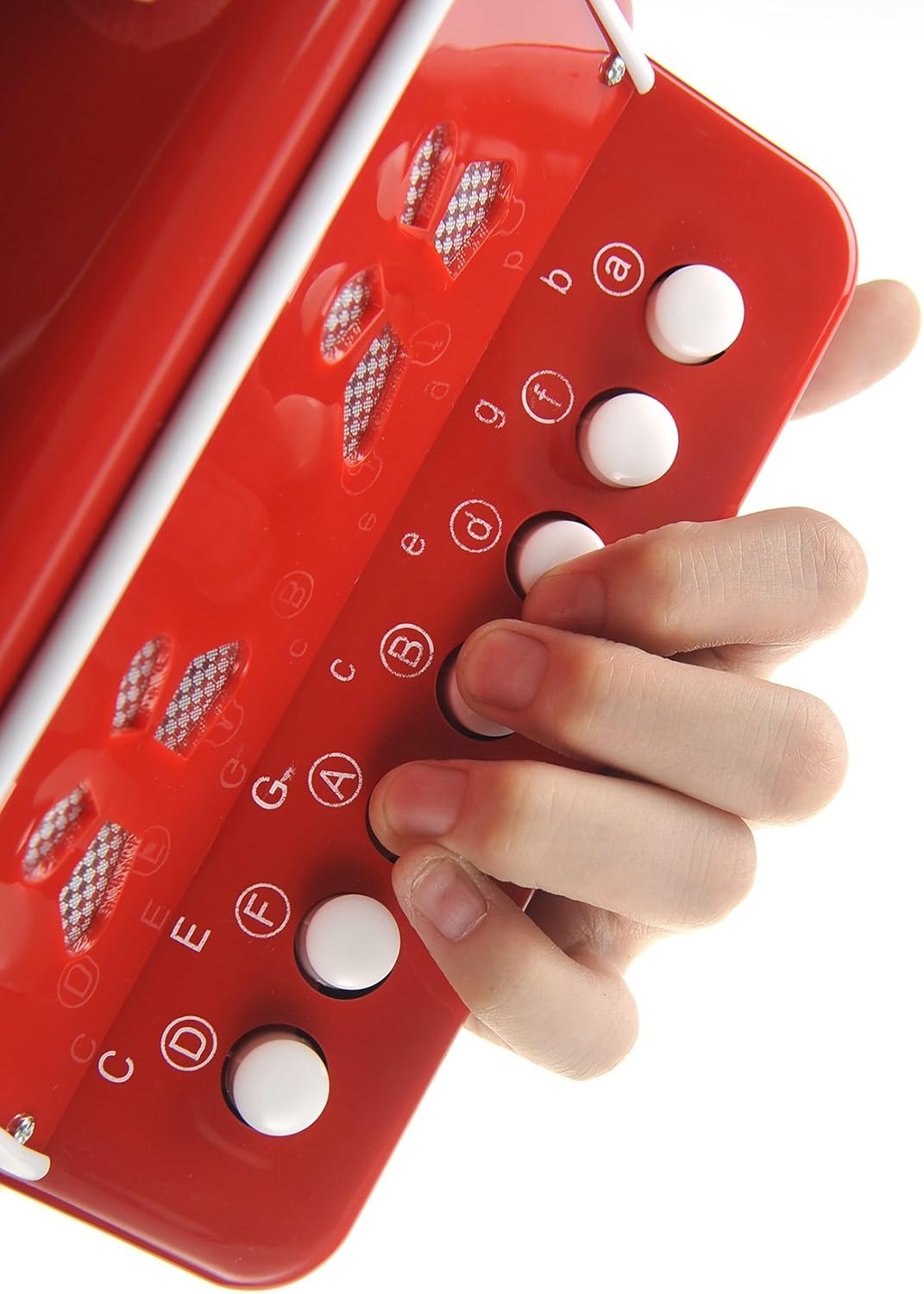 Kids Accordion, Musical Instruments for Kids Ages 9-12, Beginner Toddlers Children Mini Toy Accordian 10 Keys Button Control Light Weight (Red)