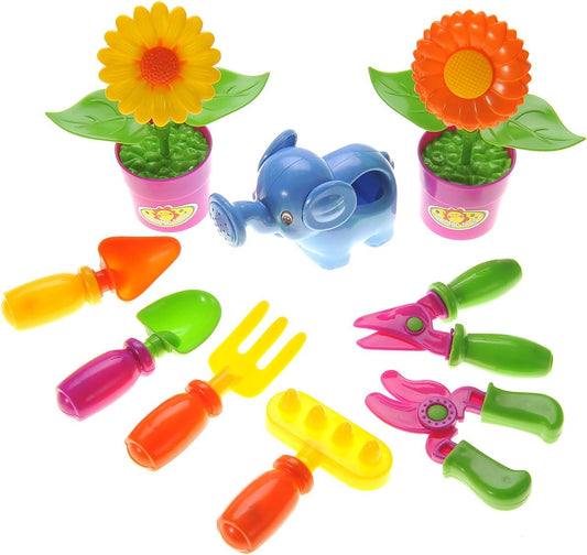 Toddler Gardening Set, Gardening Tools Toy - 9 Pieces Pretend Gardening Toys, Toddler Learning Toys, Summer Toys for Boys Girls Ages 3+