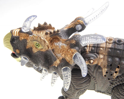 Walking Dinosaur Toys for Kids 2-4, Triceratops Electronic Jurassic Toy with LED Light, Sound, Swinging Tail Battery Powered for Toddlers
