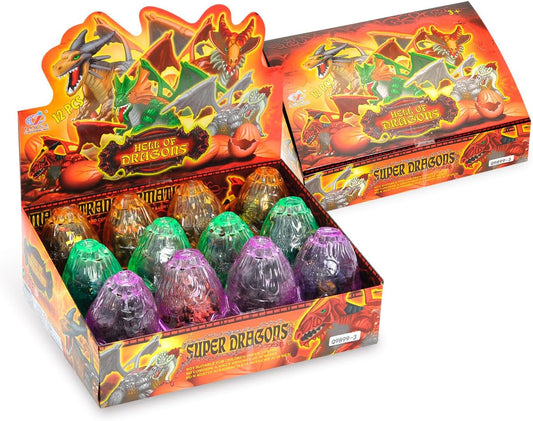 PowerTRC 3D Dragon Action Figures in Jurassic-Inspired Hatching Eggs | Take Apart Puzzle Toy | Perfect for Kids' Party Favors and Bulk Toy Excitement!