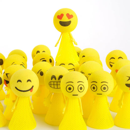 24 Pcs Jumping Emoticon Popper Toys Spring Launchers Party Favors for Kids Birthday Bulk Goodie Bag Stuffers Fillers School Prize for Kids Classroom Gift Bag Toys