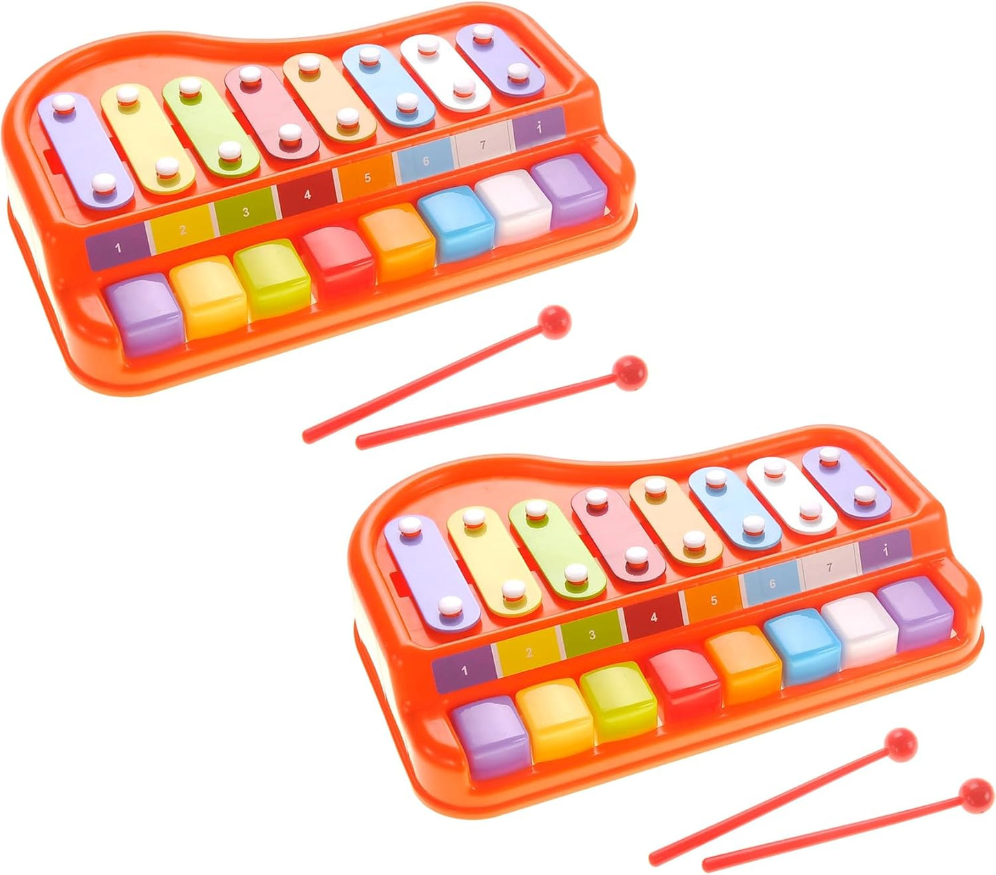 2in1 Large 12" X 8" Baby Piano Xylophone Toy for Toddlers – Large Piano Toy Musical Instrument with 8 Key Scales, Preschool Learning Educational Toy for Kids Boys and Girls