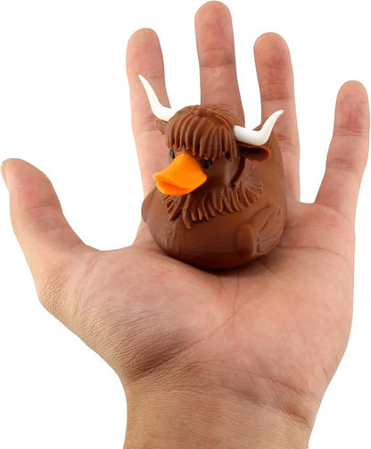 PowerTRC Highland Cow Duck Figurine – Duck for 4x4 Ducking, Fun Car Dashboard Accessory, Unique Cow Gifts, Ducks for Cars – 3D Printed in USA