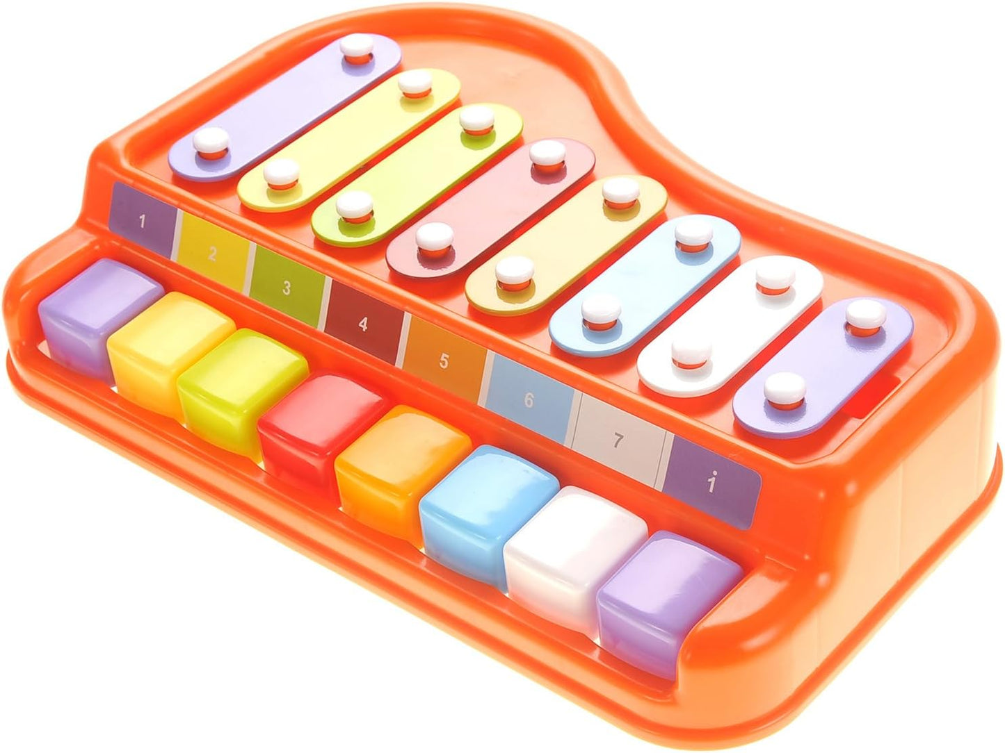 2in1 Large 12" X 8" Baby Piano Xylophone Toy for Toddlers – Large Piano Toy Musical Instrument with 8 Key Scales, Preschool Learning Educational Toy for Kids Boys and Girls