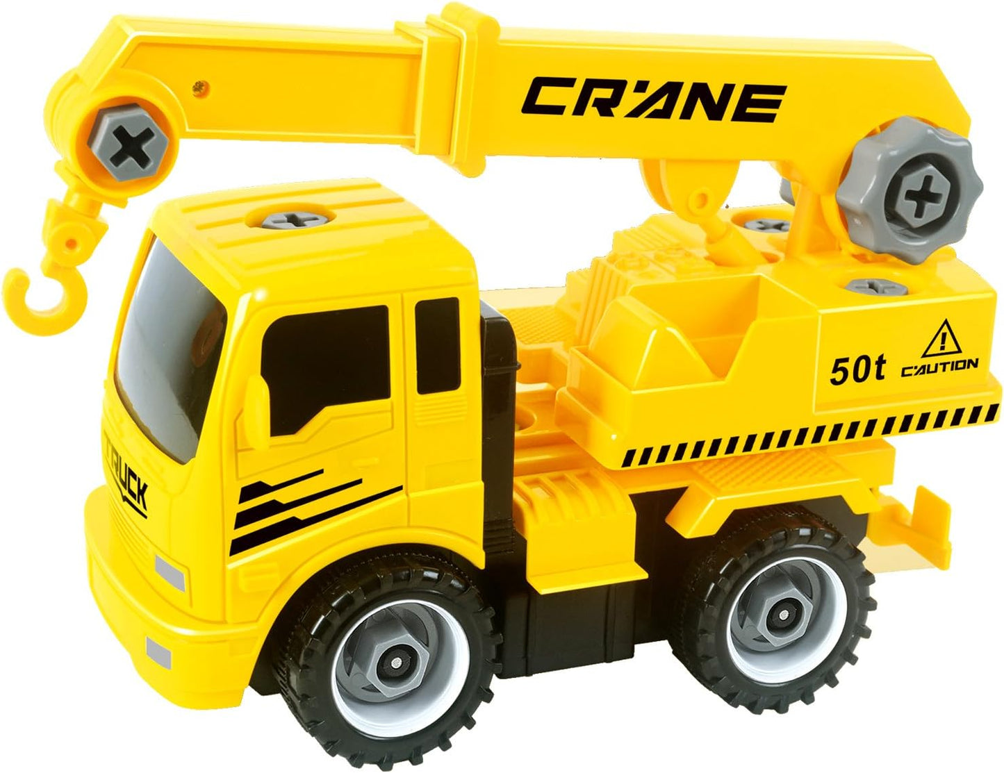PowerTRC Take-A-Part Construction Truck with 4 Different Forms Dump Truck Crane Cement Mixer Excavator