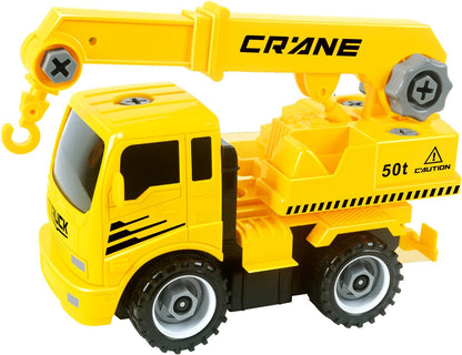 PowerTRC Take-A-Part Construction Truck with 4 Different Forms Dump Truck Crane Cement Mixer Excavator