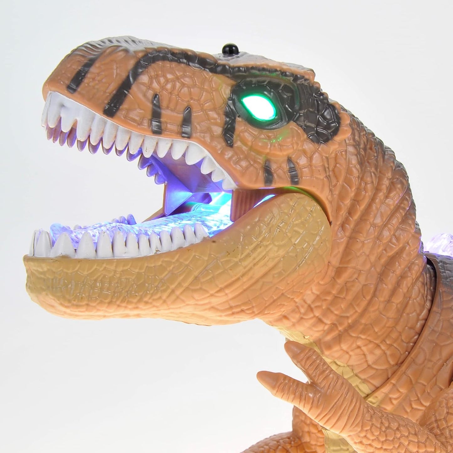PowerTRC Remote Control Dinosaur T-Rex Toy for Kids | Realistic Prehistoric Sounds | Dinosaur Robot Toy Lights Up and Roars | Walking RC T-Rex Robot Toy (Brown)
