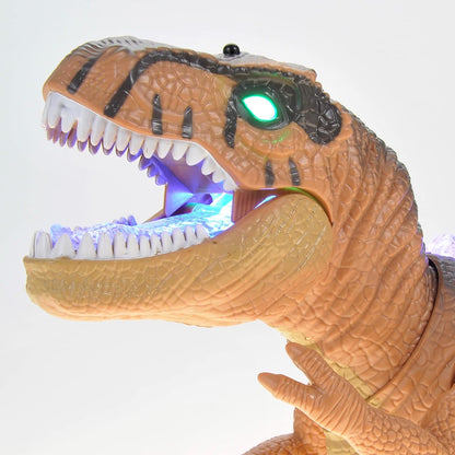 PowerTRC Remote Control Dinosaur T-Rex Toy for Kids | Realistic Prehistoric Sounds | Dinosaur Robot Toy Lights Up and Roars | Walking RC T-Rex Robot Toy (Brown)