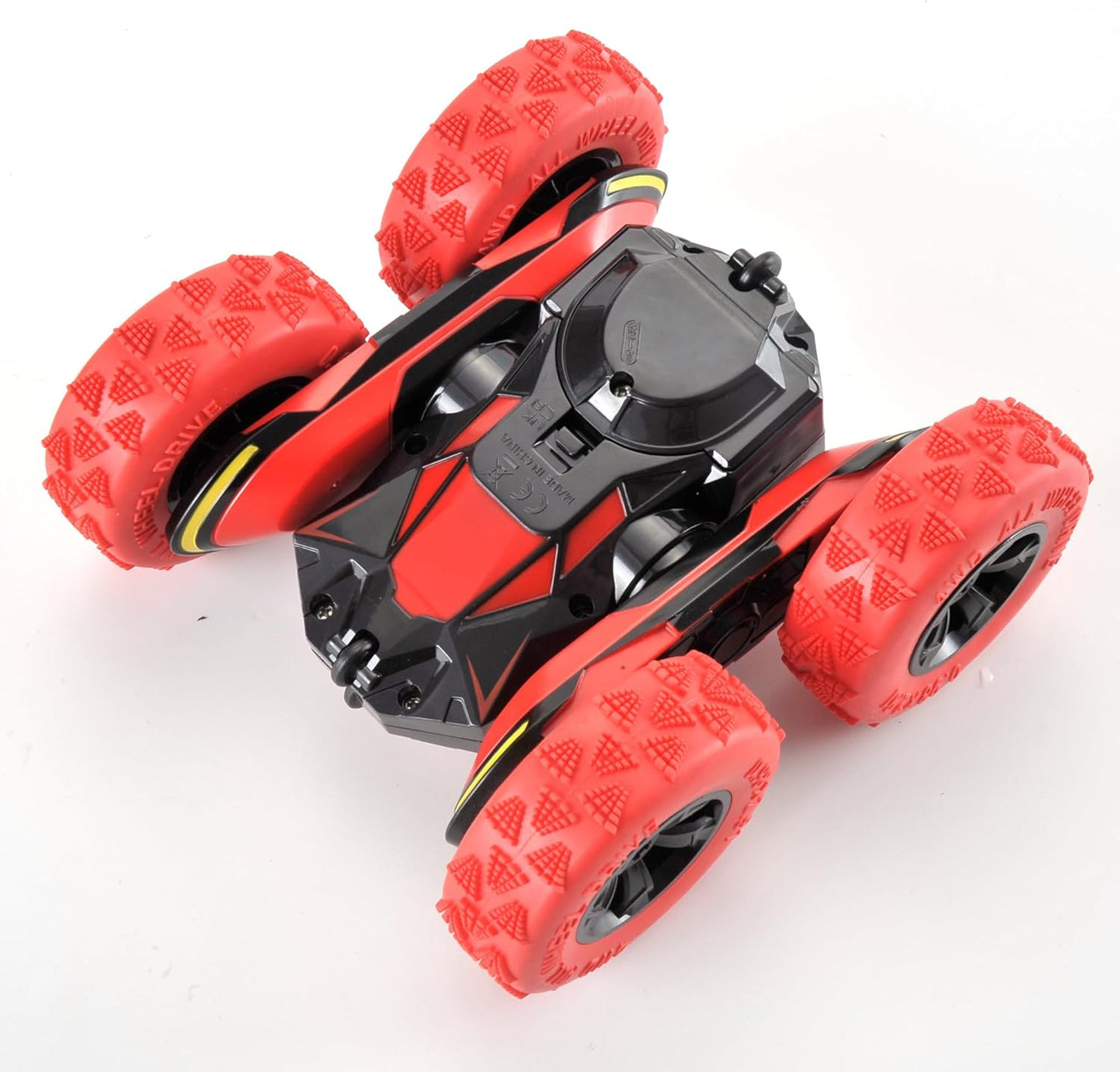 PowerTRC RC Stunt Car Remote Control Car 360° Rotating 4WD Double-Sided Flips Car Toy for Boys Girls Birthday Gift Red
