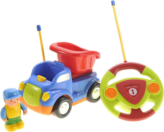 Cartoon R/C Construction Car for Kids Blue