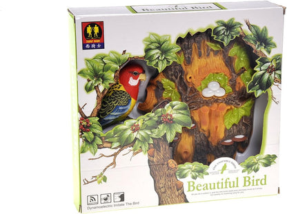 Wall Decor Dancing Bird with Noise Sensor, Sound Activated Chirping Bird, Realistic Nature Decoration