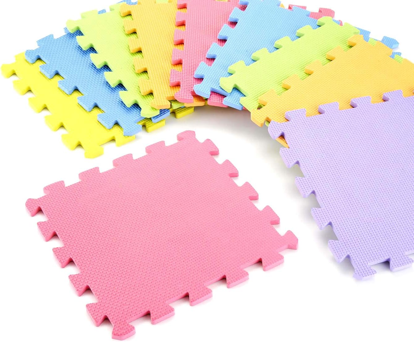 10-Piece Interlocking Floor Mats, Exercise Mat, Safety Play Floor Mat for Kids Tiles Cushions Soft Interlocking Exercise mats Garage Flooring Protector (10 Square Ft)