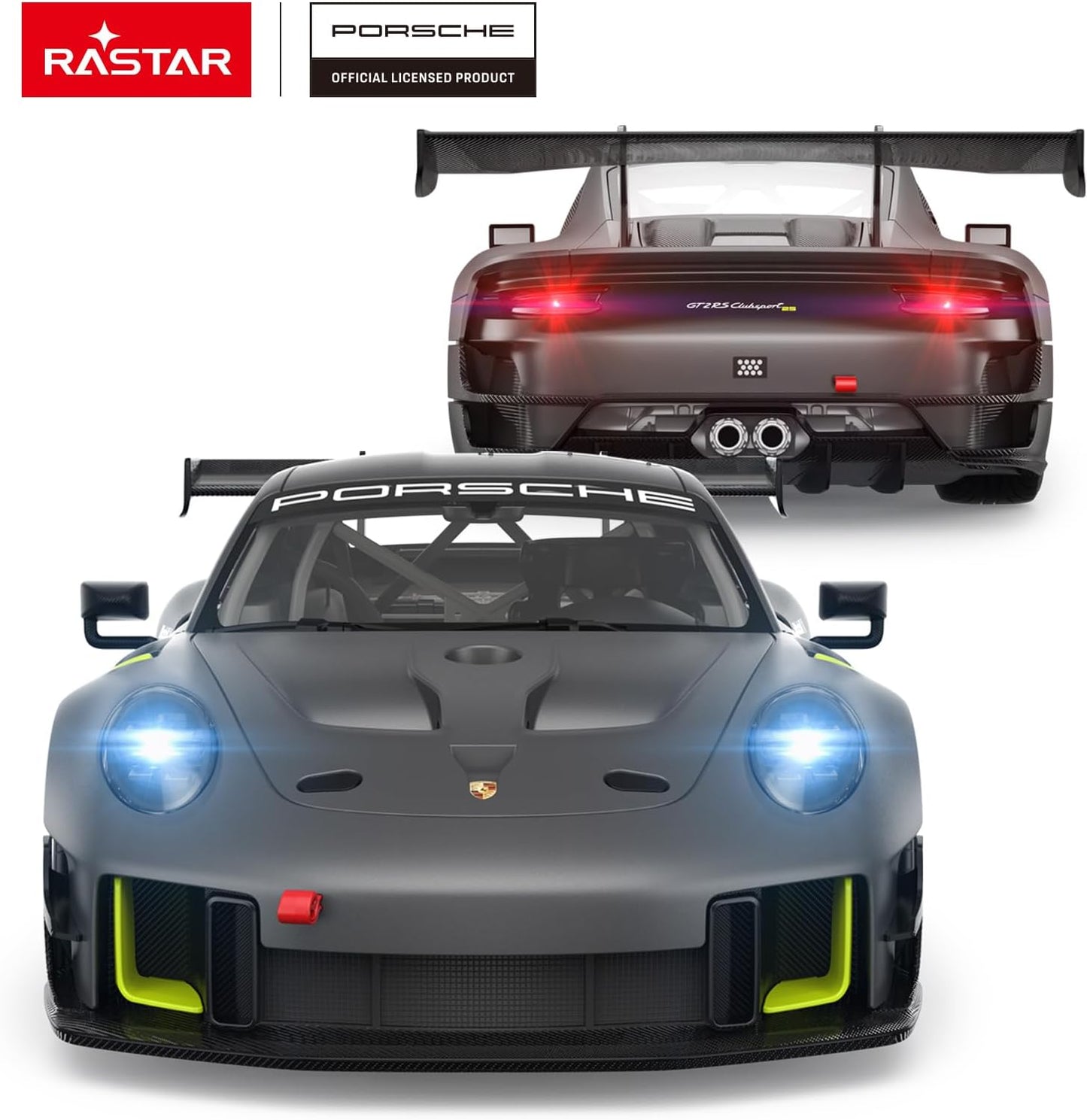 RASTAR RC Cars 1/14 Porsche 911 GT2 RS Clubsport 25 Remote Control Porsche Toy Car for Kids, Grey 2.4GHz