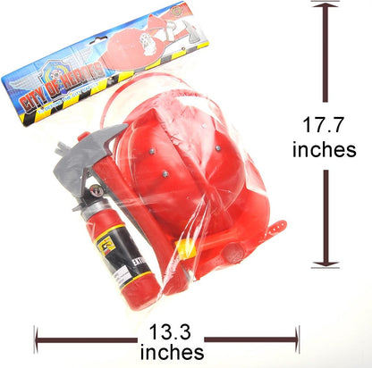 PowerTRC 10 Pcs Kids Firefighter Gear - Fireman Toys for Toddlers 3-5, Including Helmet Accessories